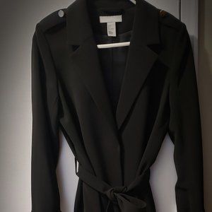 Black Trench Wrap Coat